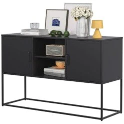 Modern Storage Sideboard Anti-Tilt, Elegant Handles, Magnetic Closure, Eco-Friendly For Home Rooms In Black -FURITURE SALE SHOP black tahanbath pantry organizers z w2735p186339 c3 1000