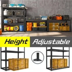 5-Tier Adjustable Metal Storage Solution Heavy-Duty 72 In. H Shelves For Multiple Spaces In Black 13 5-Tier Adjustable Metal Storage Solution Heavy-Duty 72 In. H Shelves For Multiple Spaces In Black -FURITURE SALE SHOP black tahanbath pantry organizers z w2808p234394 31 1000