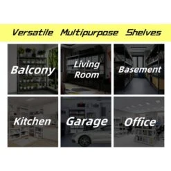 5-Tier Adjustable Metal Storage Solution Heavy-Duty 72 In. H Shelves For Multiple Spaces In Black 10 5-Tier Adjustable Metal Storage Solution Heavy-Duty 72 In. H Shelves For Multiple Spaces In Black -FURITURE SALE SHOP black tahanbath pantry organizers z w2808p234394 44 1000