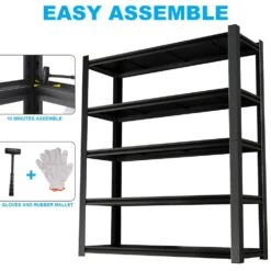 72.05 In. Tall Black Metal Shelves: 5 Removable Dividers, Ideal For Garage, Kitchen And Office -FURITURE SALE SHOP black tahanbath pantry organizers z w328p193845 4f 1000