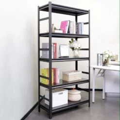 2000LBS Load 5-Tier Metal Shelves: Adjustable, H63W31.5D15.7 (Kitchen/Garage) In Black -FURITURE SALE SHOP black tahanbath pantry organizers z w328p194166 31 1000
