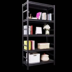 2000LBS Load 5-Tier Metal Shelves: Adjustable, H63W31.5D15.7 (Kitchen/Garage) In Black -FURITURE SALE SHOP black tahanbath pantry organizers z w328p194166 44 1000