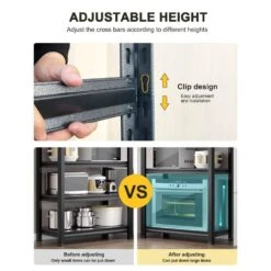 2000LBS Load 5-Tier Metal Shelves: Adjustable, H63W31.5D15.7 (Kitchen/Garage) In Black -FURITURE SALE SHOP black tahanbath pantry organizers z w328p194166 76 1000