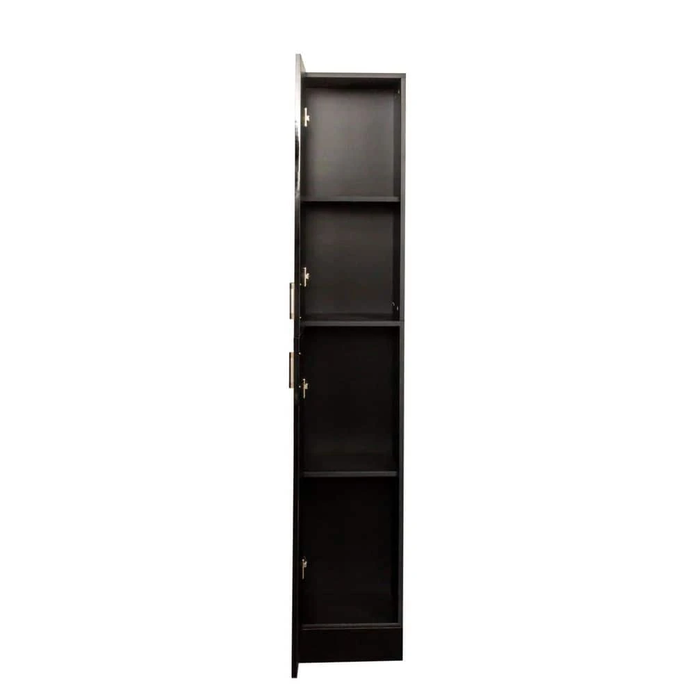 Freestanding Cabinet With Inadjustable Shelves And 2 Doors For Kitchen, Dining Room, Black 6 Freestanding Cabinet With Inadjustable Shelves And 2 Doors For Kitchen, Dining Room, Black - Image 6