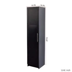 Wall Mounted Storage Cabinet, 15.75 In. D X 15.75 In. W X 70.87 In. H, Black -FURITURE SALE SHOP black tahanbath pantry organizers z w331p187587 44 1000