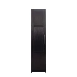 Wall Mounted Storage Cabinet, 15.75 In. D X 15.75 In. W X 70.87 In. H, Black
