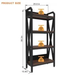 56.30 In. 4-Level Metal And Wooden Bakers Rack-Kitchen Storage Shelves For Garage And Pantry In Black 16 56.30 In. 4-Level Metal And Wooden Bakers Rack-Kitchen Storage Shelves For Garage And Pantry In Black -FURITURE SALE SHOP black tahanbath pantry organizers z w3387p312345 44 1000