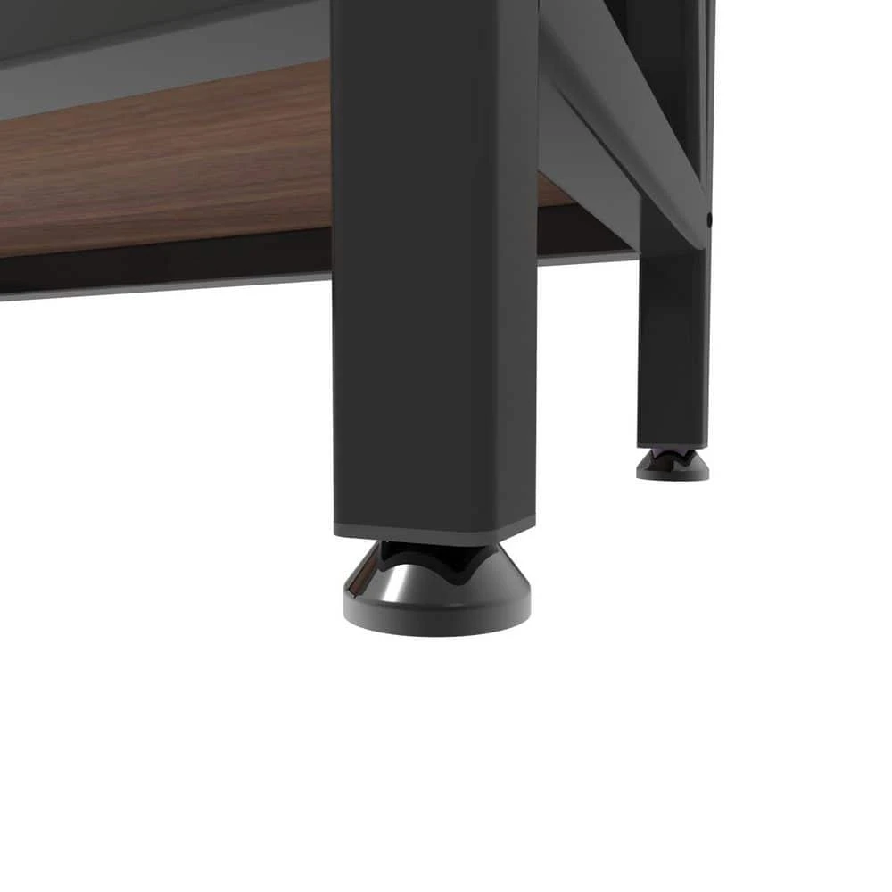 56.30 In. 4-Level Metal And Wooden Bakers Rack-Kitchen Storage Shelves For Garage And Pantry In Black 4 56.30 In. 4-Level Metal And Wooden Bakers Rack-Kitchen Storage Shelves For Garage And Pantry In Black - Image 4