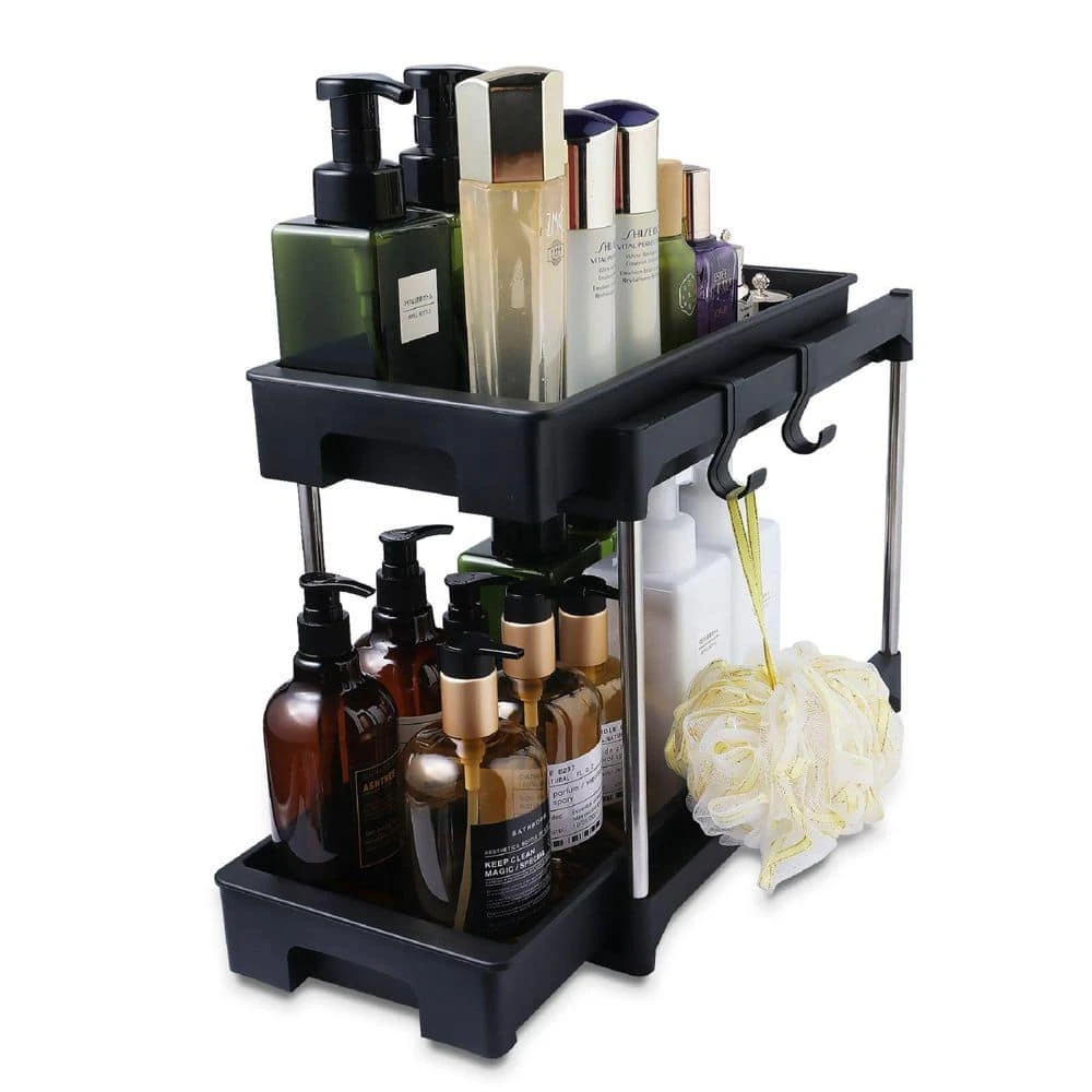 Organizers And Storage Cabinet Organizers And Storage Pull Out Drawers 2-Hooks In Black 2 Organizers And Storage Cabinet Organizers And Storage Pull Out Drawers 2-Hooks In Black - Image 2