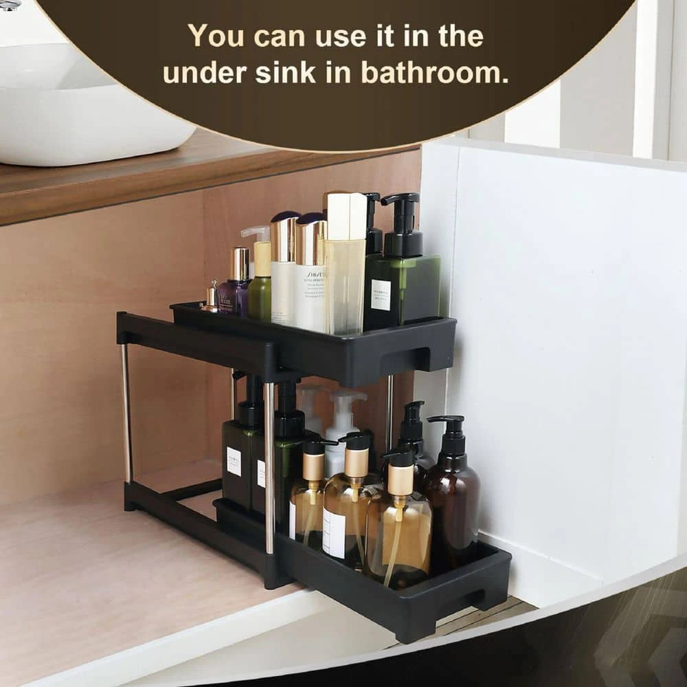 Organizers And Storage Cabinet Organizers And Storage Pull Out Drawers 2-Hooks In Black 6 Organizers And Storage Cabinet Organizers And Storage Pull Out Drawers 2-Hooks In Black - Image 6