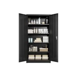 Tall Metal Storage Cabinet – Scratch-Resistant, Anti-Tipping, Easy Assembly In Black -FURITURE SALE SHOP black tahanbath pantry organizers z w688137522 31 1000