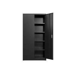 Tall Metal Storage Cabinet – Scratch-Resistant, Anti-Tipping, Easy Assembly In Black -FURITURE SALE SHOP black tahanbath pantry organizers z w688137522 76 1000