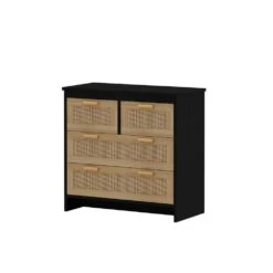 4-Drawers Rattan Cabinet, For Bedroom, Living Room, Dining Room, Hallways, Easy Assembly, Black 15 4-Drawers Rattan Cabinet, For Bedroom, Living Room, Dining Room, Hallways, Easy Assembly, Black -FURITURE SALE SHOP black tahanbath pantry organizers z w757137660 76 1000