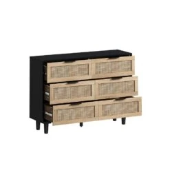 43.31 In. 6-Drawers Rattan Storage Cabinet Rattan Drawer, For Bedroom, Living Room, Black 10 43.31 In. 6-Drawers Rattan Storage Cabinet Rattan Drawer, For Bedroom, Living Room, Black -FURITURE SALE SHOP black tahanbath pantry organizers z w75784348 66 1000