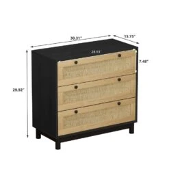 30.31 In. 3-Drawers Storage Cabinet Rope Woven Drawer, For Bedroom, Living Room, Dining Room, Hallways, Black 14 30.31 In. 3-Drawers Storage Cabinet Rope Woven Drawer, For Bedroom, Living Room, Dining Room, Hallways, Black -FURITURE SALE SHOP black tahanbath pantry organizers z w757p151925 fa 1000