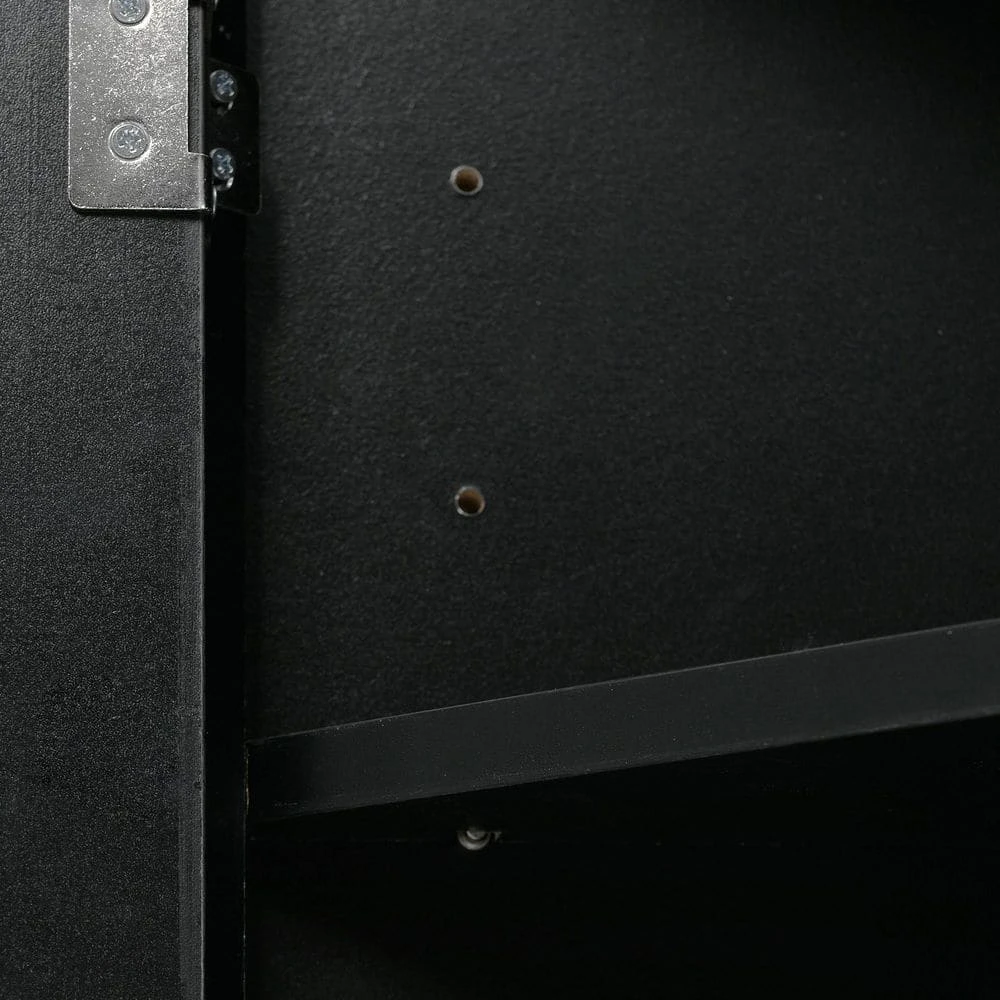 Black Triangle Bathroom Storage Cabinet With Adjustable Shelves Freestanding Floor Cabinet For Home Kitchen 11 Black Triangle Bathroom Storage Cabinet With Adjustable Shelves Freestanding Floor Cabinet For Home Kitchen - Image 11