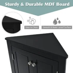 Black Triangle Bathroom Storage Cabinet With Adjustable Shelves Freestanding Floor Cabinet For Home Kitchen 23 Black Triangle Bathroom Storage Cabinet With Adjustable Shelves Freestanding Floor Cabinet For Home Kitchen -FURITURE SALE SHOP black tahanbath pantry organizers z wf291467aab fa 1000