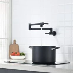 Brass Pot Filler, Wall Mount Commercial Pot Filler Faucet, Brass Copper Material Kitchen Folding Faucet -FURITURE SALE SHOP black tahanbath pot fillers z w1932p144229 1f 1000