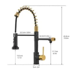 Single-Handle Pull Down Sprayer Kitchen Faucet In Black, Brushed Gold Drinking Water Faucet 3 In 1 Commercial Style -FURITURE SALE SHOP black tahanbath pull down kitchen faucets y xy 33bng 2p us 66 1000