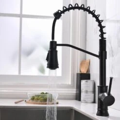 Kitchen Faucet With Pull Out Sprayer Black Stainless Steel Single Handle Kitchen Sink Faucets -FURITURE SALE SHOP black tahanbath pull down kitchen faucets z w1932130232 44 1000