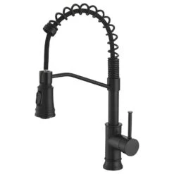 Kitchen Faucet With Pull Out Sprayer Black Stainless Steel Single Handle Kitchen Sink Faucets