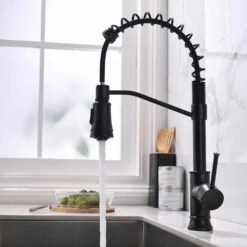 Kitchen Faucet With Pull Out Sprayer Black Stainless Steel Single Handle Kitchen Sink Faucets -FURITURE SALE SHOP black tahanbath pull down kitchen faucets z w1932130232 76 1000