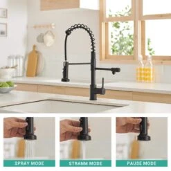 Purifier Kitchen Faucet Drinking Water Faucet, Pull Down Water Filter Kitchen Sink Faucets (Matte Black) -FURITURE SALE SHOP black tahanbath pull down kitchen faucets z w1932p148119 76 1000
