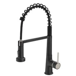 Faucet For Kitchen Sink, Black Kitchen Faucet With Pull Down Sprayer, Modern Commercial Spring Pull-Out Sink Faucet