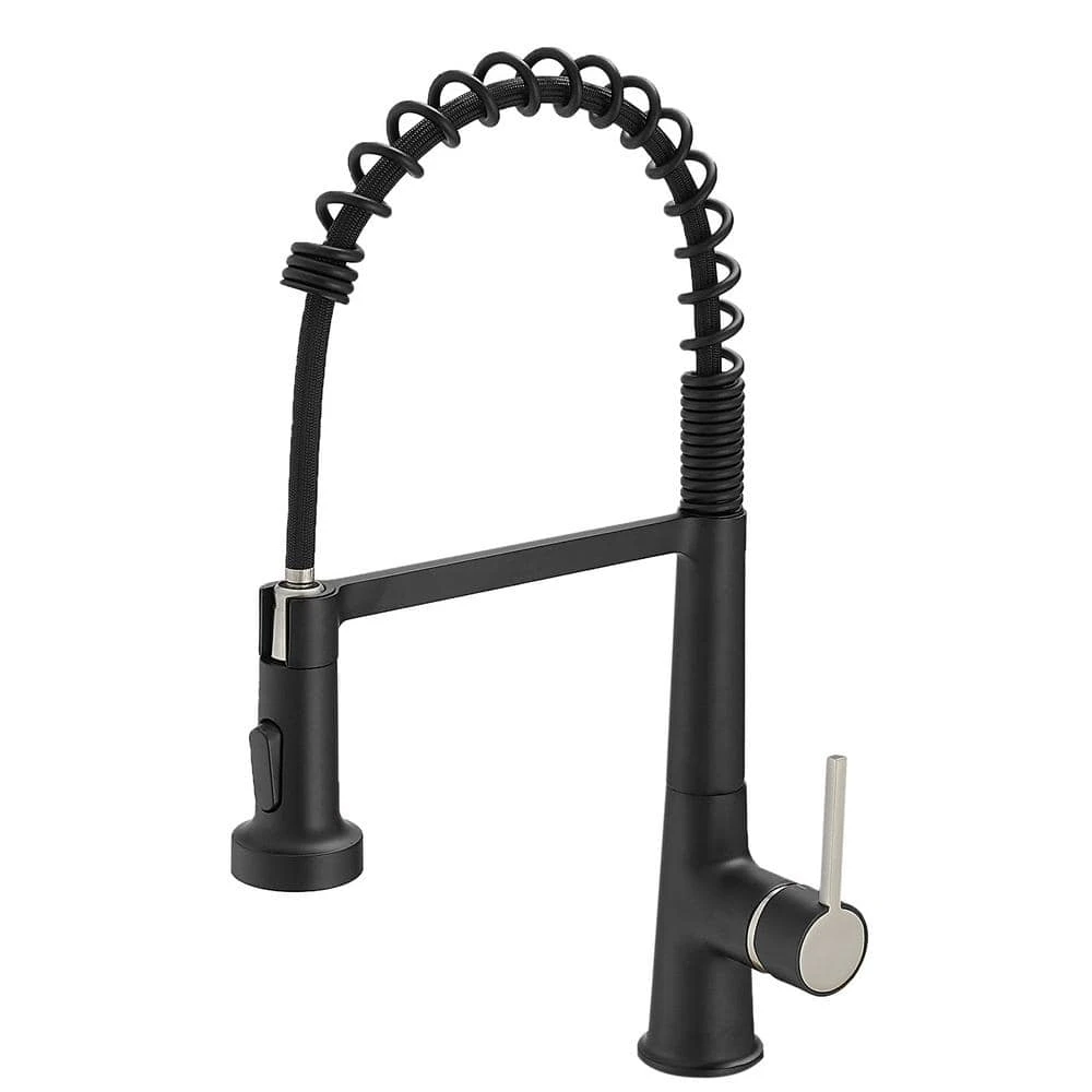 Faucet For Kitchen Sink, Black Kitchen Faucet With Pull Down Sprayer, Modern Commercial Spring Pull-Out Sink Faucet 1 Faucet For Kitchen Sink, Black Kitchen Faucet With Pull Down Sprayer, Modern Commercial Spring Pull-Out Sink Faucet