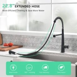 Faucet For Kitchen Sink, Black Kitchen Faucet With Pull Down Sprayer, Modern Commercial Spring Pull-Out Sink Faucet 13 Faucet For Kitchen Sink, Black Kitchen Faucet With Pull Down Sprayer, Modern Commercial Spring Pull-Out Sink Faucet -FURITURE SALE SHOP black tahanbath pull down kitchen faucets z w1932p154734 76 1000