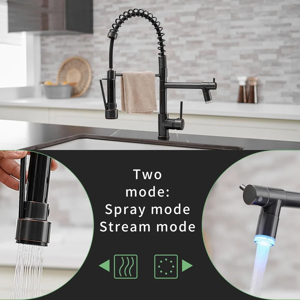 Single Handle Pull Down Sprayer Kitchen Faucet In Black 3 Single Handle Pull Down Sprayer Kitchen Faucet In Black - Image 3