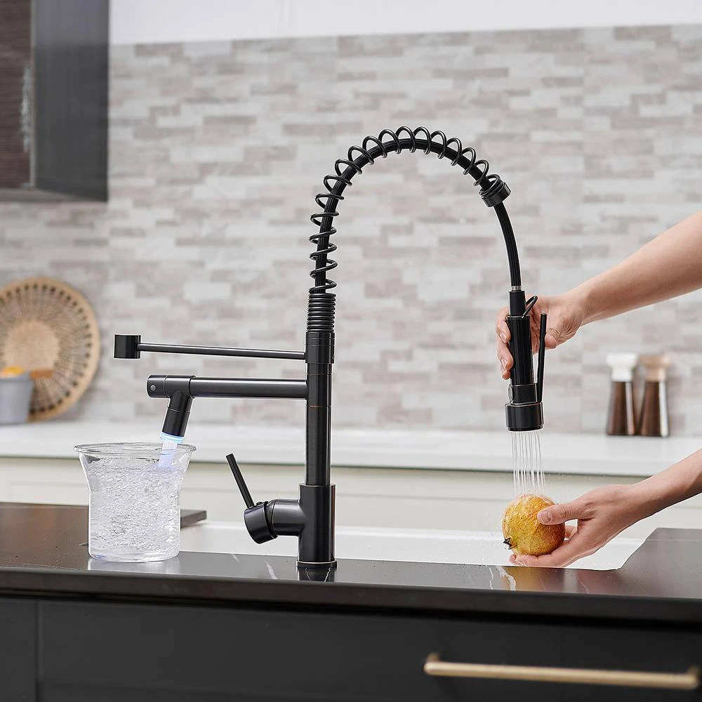 Single Handle Pull Down Sprayer Kitchen Faucet In Black 6 Single Handle Pull Down Sprayer Kitchen Faucet In Black - Image 6