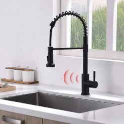 Touchless Kitchen Faucet, Hands Free Automatic Smart Kitchen Faucet Black Smart Kitchen Faucet 11 Touchless Kitchen Faucet, Hands Free Automatic Smart Kitchen Faucet Black Smart Kitchen Faucet -FURITURE SALE SHOP black tahanbath pull down kitchen faucets z w1932p156238 1f 1000