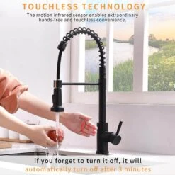 Touchless Kitchen Faucet, Hands Free Automatic Smart Kitchen Faucet Black Smart Kitchen Faucet 12 Touchless Kitchen Faucet, Hands Free Automatic Smart Kitchen Faucet Black Smart Kitchen Faucet -FURITURE SALE SHOP black tahanbath pull down kitchen faucets z w1932p156238 44 1000