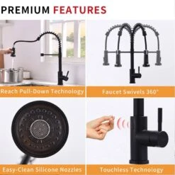 Touchless Kitchen Faucet, Hands Free Automatic Smart Kitchen Faucet Black Smart Kitchen Faucet 10 Touchless Kitchen Faucet, Hands Free Automatic Smart Kitchen Faucet Black Smart Kitchen Faucet -FURITURE SALE SHOP black tahanbath pull down kitchen faucets z w1932p156238 4f 1000