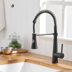 Commercial Black Kitchen Faucet With Pull Down Sprayer, Single Handle Single Lever Kitchen Sink Faucet -FURITURE SALE SHOP black tahanbath pull down kitchen faucets z w1932p172271 31 1000
