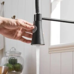 Commercial Black Kitchen Faucet With Pull Down Sprayer, Single Handle Single Lever Kitchen Sink Faucet -FURITURE SALE SHOP black tahanbath pull down kitchen faucets z w1932p172271 76 1000