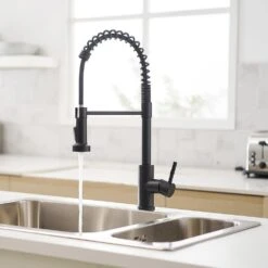 Commercial Black Kitchen Faucet With Pull Out Sprayer, Single Handle Single Lever Kitchen Sink Faucet -FURITURE SALE SHOP black tahanbath pull down kitchen faucets z w1932p172331 31 1000