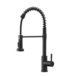 Commercial Black Kitchen Faucet With Pull Out Sprayer, Single Handle Single Lever Kitchen Sink Faucet