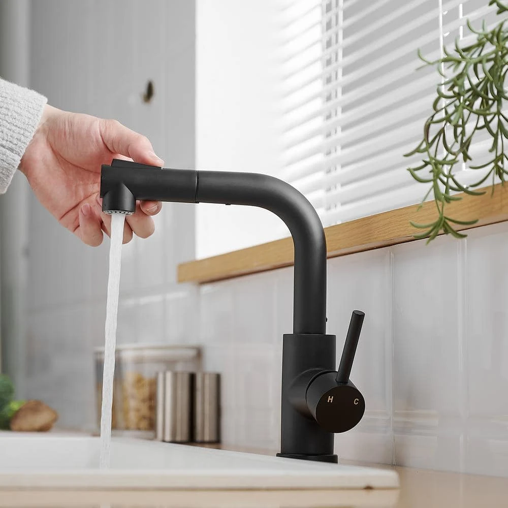 Sink Faucet, Black Kitchen Faucets With Pull Out Sprayer, Bathroom Sink Faucets Mini Bar Prep Faucet 8 Sink Faucet, Black Kitchen Faucets With Pull Out Sprayer, Bathroom Sink Faucets Mini Bar Prep Faucet - Image 8