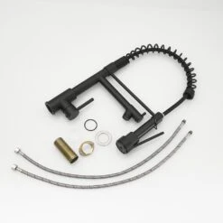 Commercial Stainless Steel Kitchen Faucet With Pull Down Sprayer, Single Handle Single Lever Kitchen Sink Faucet -FURITURE SALE SHOP black tahanbath pull down kitchen faucets z w1932p224883 76 1000