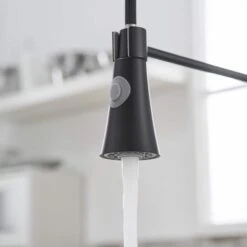 15.2 In 360° Spout Swivel Black Kitchen Faucet With Pull Out Sprayer, Single Handle Lever Kitchen Sink Faucet -FURITURE SALE SHOP black tahanbath pull down kitchen faucets z w1932p288181 4f 1000