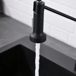 Kitchen Faucet With Pull Out Sprayer Brushed Nickel Stainless Steel Single Handle Kitchen Sink Faucets -FURITURE SALE SHOP black tahanbath pull out kitchen faucets z w1932130231 1f 1000