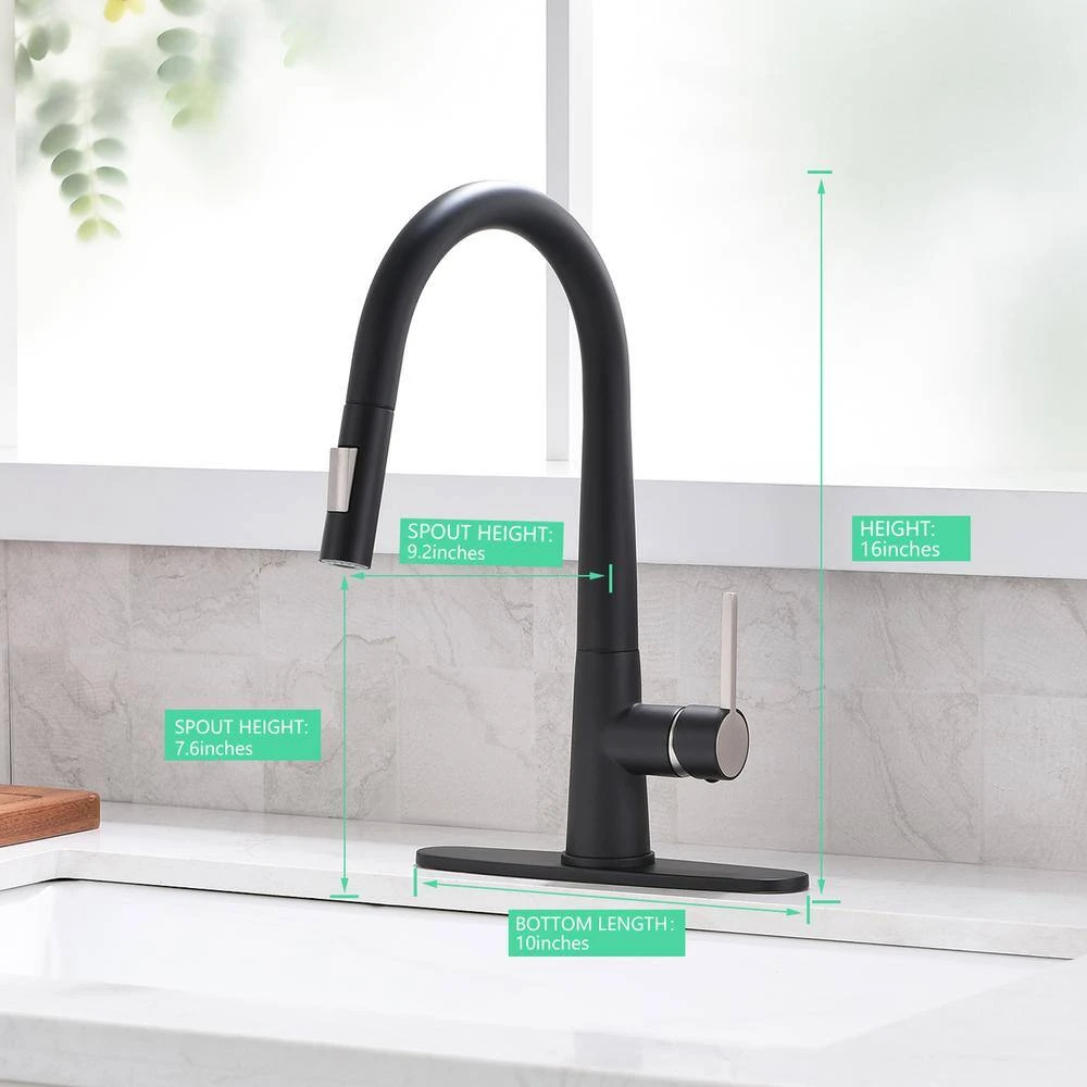Pull Out Kitchen Faucet Black Kitchen Faucet Single Handle Kitchen Faucet 4 Pull Out Kitchen Faucet Black Kitchen Faucet Single Handle Kitchen Faucet - Image 4