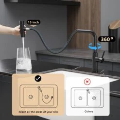 Kitchen Sink Faucet, Black Kitchen Faucets With Pull Out Sprayer, Kitchen Bar Faucet Single Hole Faucet 12 Kitchen Sink Faucet, Black Kitchen Faucets With Pull Out Sprayer, Kitchen Bar Faucet Single Hole Faucet -FURITURE SALE SHOP black tahanbath pull out kitchen faucets z w1932p218059 44 1000