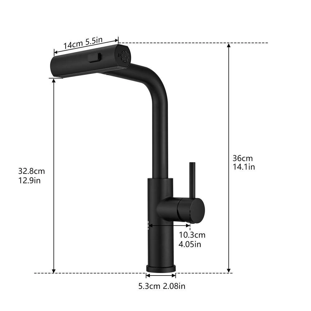 Kitchen Sink Faucet, Black Kitchen Faucets With Pull Out Sprayer, Kitchen Bar Faucet Single Hole Faucet 2 Kitchen Sink Faucet, Black Kitchen Faucets With Pull Out Sprayer, Kitchen Bar Faucet Single Hole Faucet - Image 2