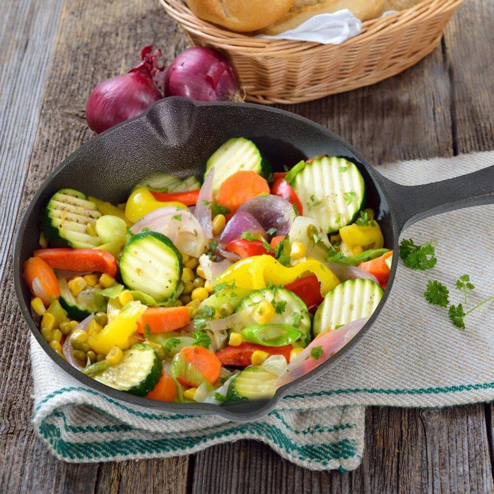 3-Piece Pre-Seasoned Cast Iron Skillet Set 6/8/10 In. Non-Stick Oven Safe Cookware Heat-Resistant Frying Pan 8 3-Piece Pre-Seasoned Cast Iron Skillet Set 6/8/10 In. Non-Stick Oven Safe Cookware Heat-Resistant Frying Pan - Image 8