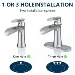 Sink Faucet With Deck Plate Waterfall Brushed With Pop Up Drain And Supply Lines Bathroom Faucets -FURITURE SALE SHOP black tahanbath standard kitchen faucets z w1932p180746 c3 1000