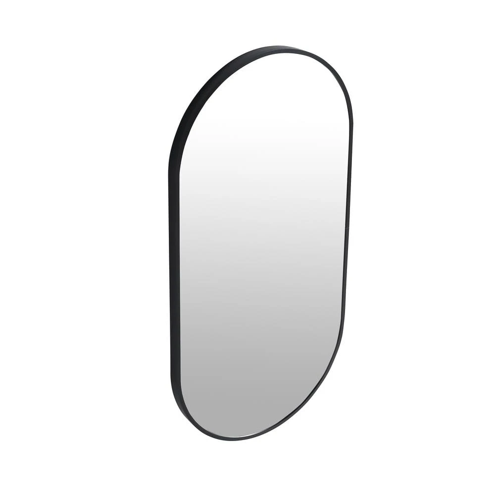 18 In. W X 35 In. H Oval Metal Framed Wall Bathroom Vanity Mirror In Black Framed 8 18 In. W X 35 In. H Oval Metal Framed Wall Bathroom Vanity Mirror In Black Framed - Image 8