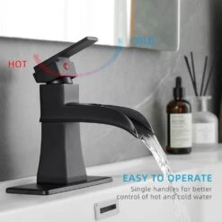 Single Handle Waterfall Vessel Sink Faucet With Drain Kit Included In Black 9 Single Handle Waterfall Vessel Sink Faucet With Drain Kit Included In Black -FURITURE SALE SHOP black tahanbath vessel sink faucets z w1932p179390 1f 1000